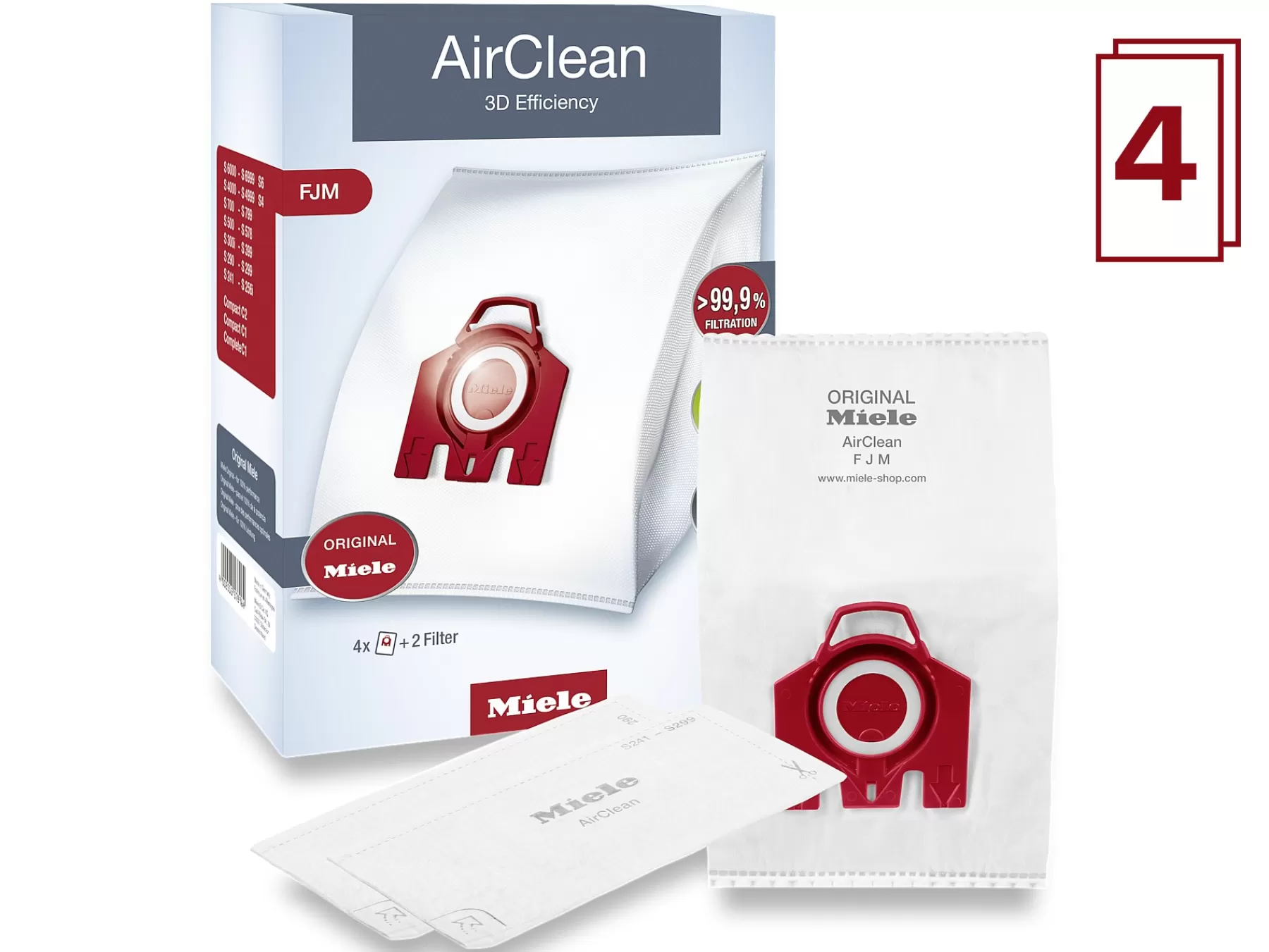 airclean_d_efficiency_fjm_dustbags_2.webp Miele Accessories<Airclean 3D Efficiency Fjm Dustbags